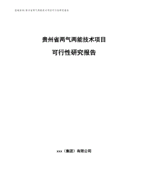 贵州省两气两能技术项目可行性研究报告