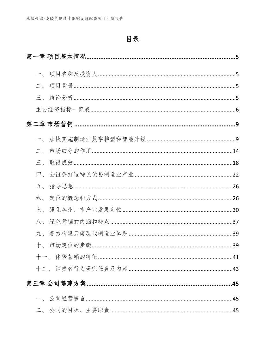 龙陵县制造业基础设施配套项目可研报告（范文）_第1页
