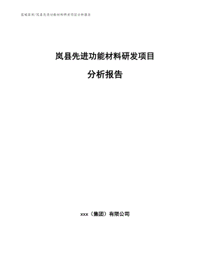 岚县先进功能材料研发项目分析报告_范文模板