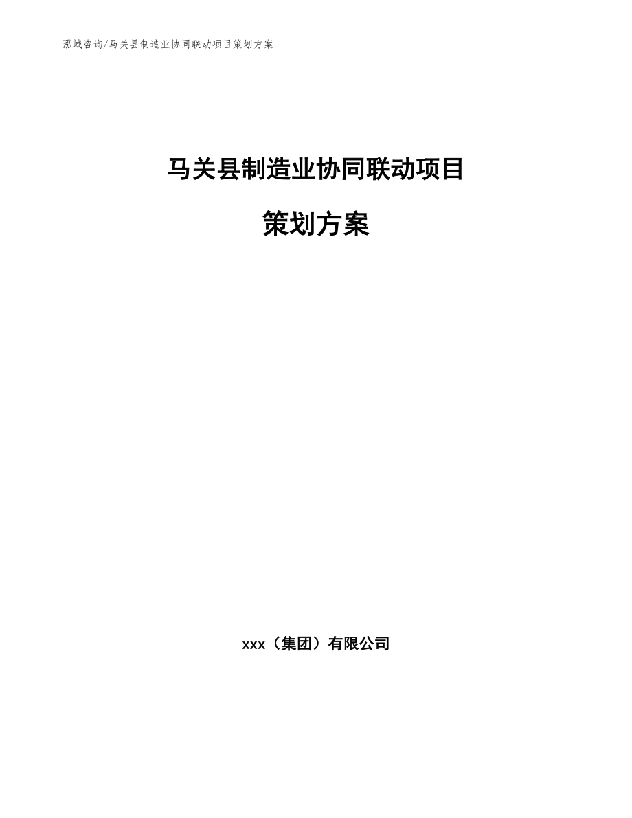 马关县制造业协同联动项目策划方案（模板范文）_第1页