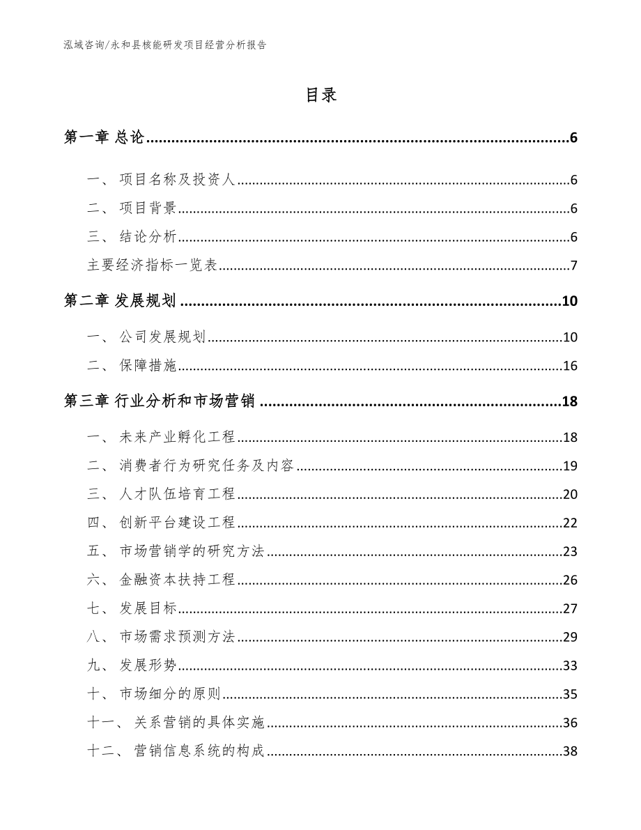 永和县核能研发项目经营分析报告【范文参考】_第1页