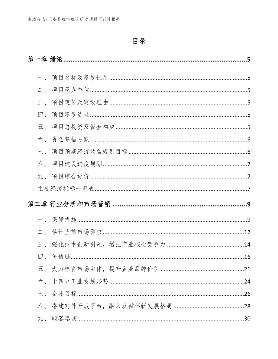 正安县航空航天研发项目可行性报告_模板参考_第1页