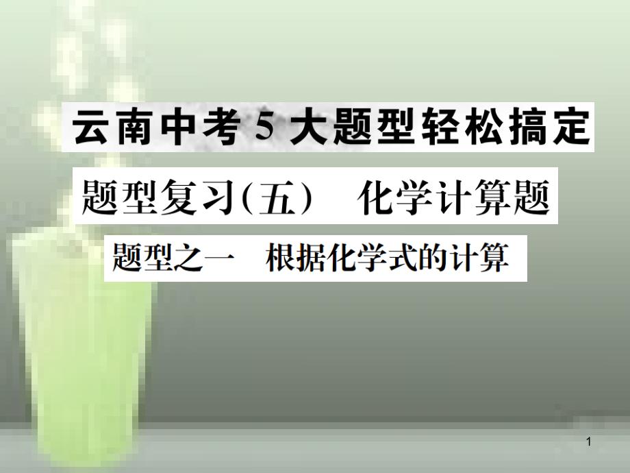 （云南专版）2019年中考化学总复习 题型复习（五）化学计算题优质课件_第1页