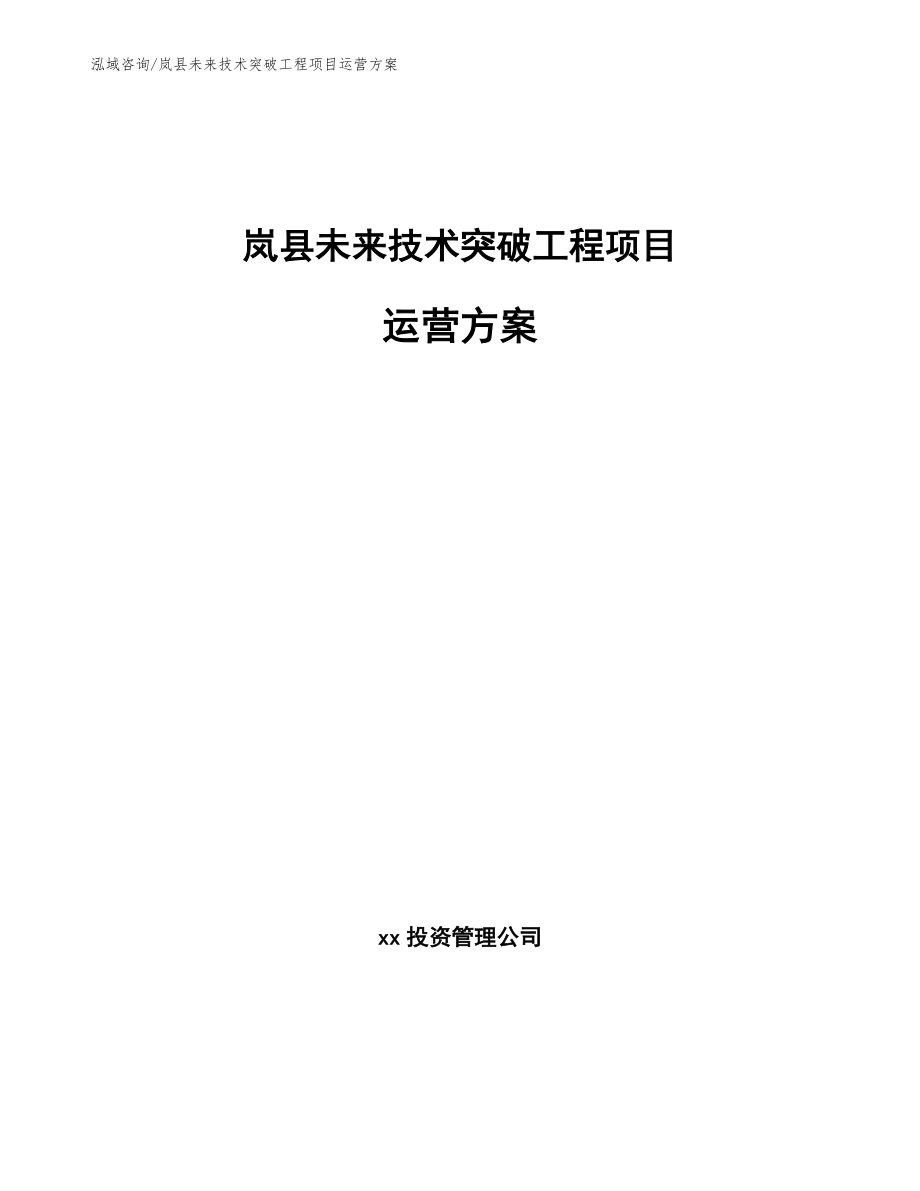 岚县未来技术突破工程项目运营方案模板_第1页