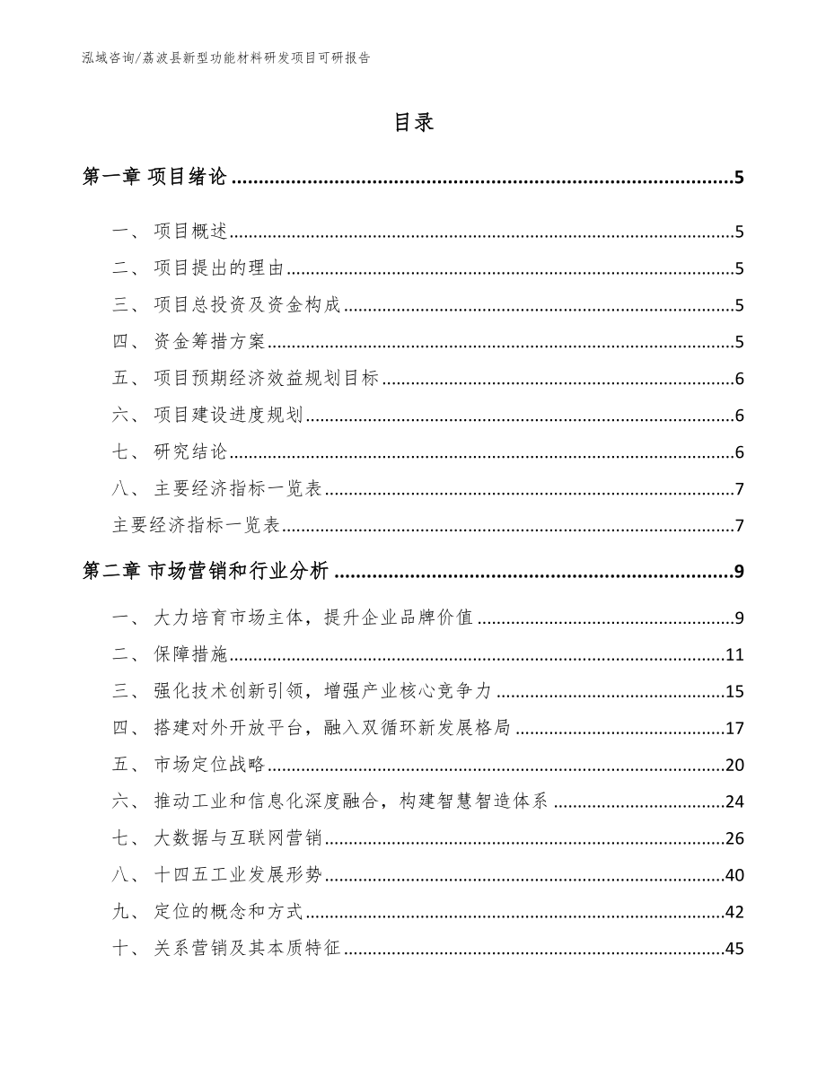 荔波县新型功能材料研发项目可研报告模板范文_第1页