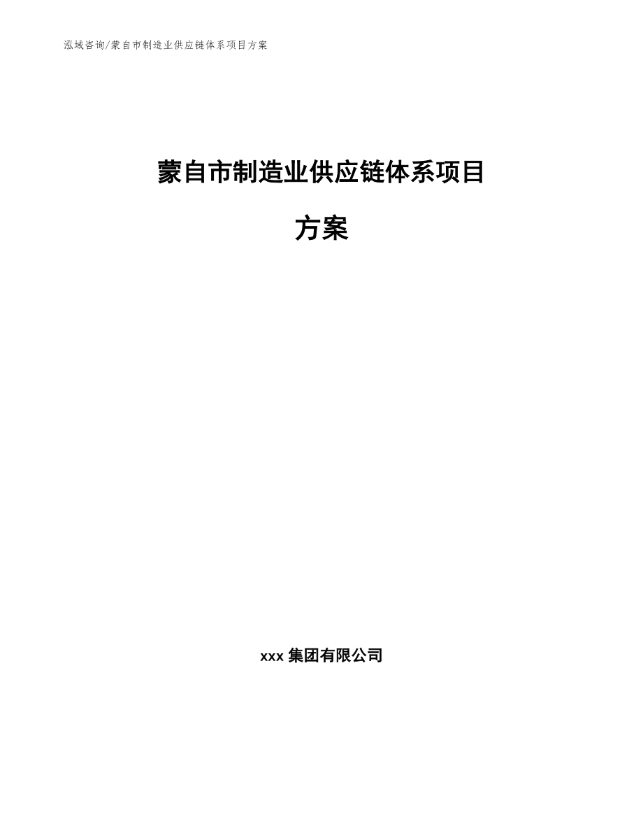 蒙自市制造业供应链体系项目方案_第1页