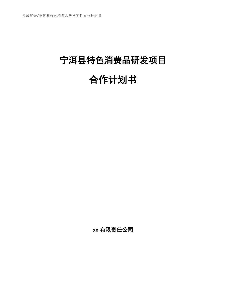 宁洱县特色消费品研发项目合作计划书_第1页