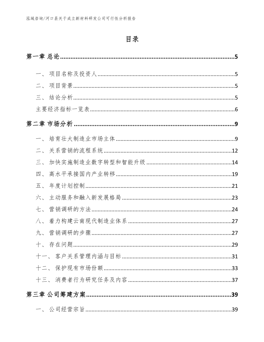 河口县关于成立新材料研发公司可行性分析报告_第1页