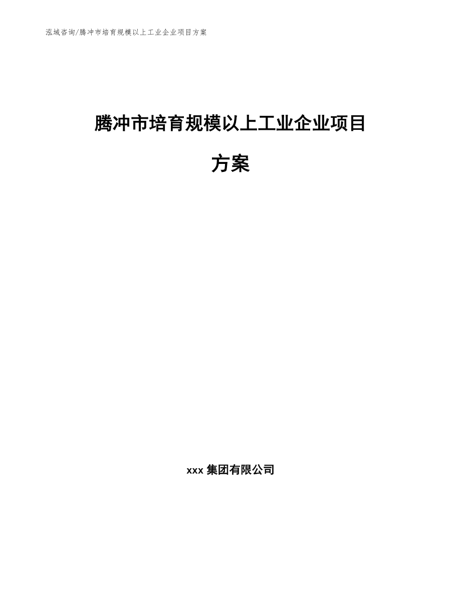 腾冲市培育规模以上工业企业项目方案_第1页