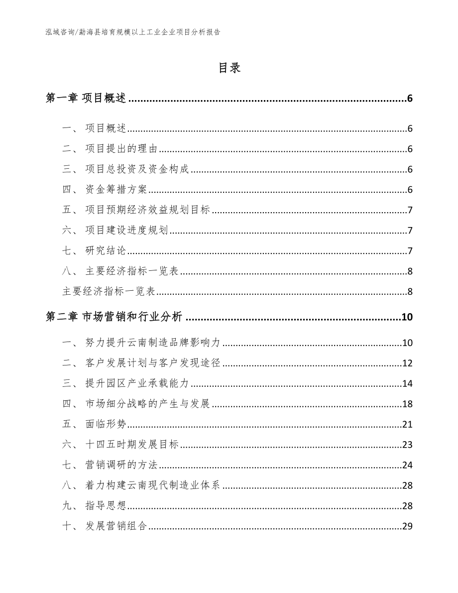 勐海县培育规模以上工业企业项目分析报告【参考范文】_第1页