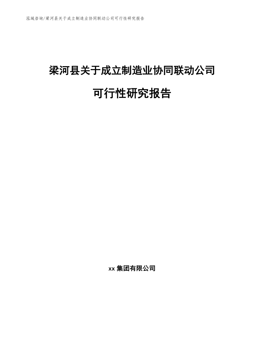 梁河县关于成立制造业协同联动公司可行性研究报告（范文参考）_第1页