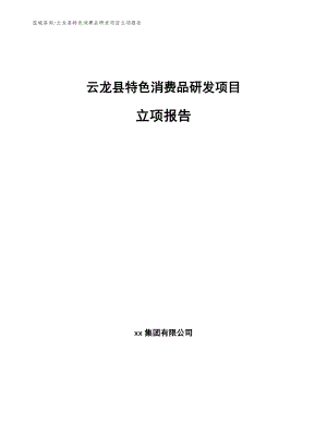 云龙县特色消费品研发项目立项报告_模板范文