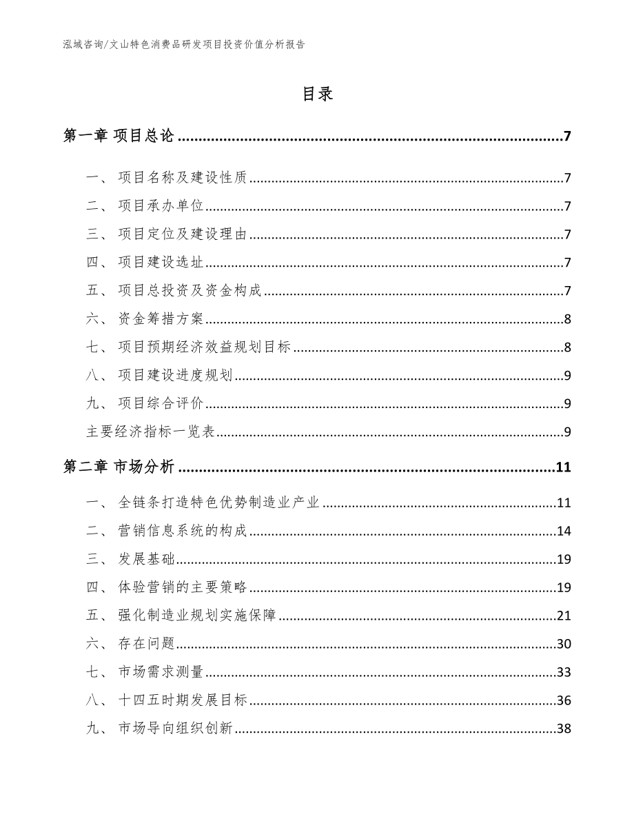 文山特色消费品研发项目投资价值分析报告_模板参考_第1页