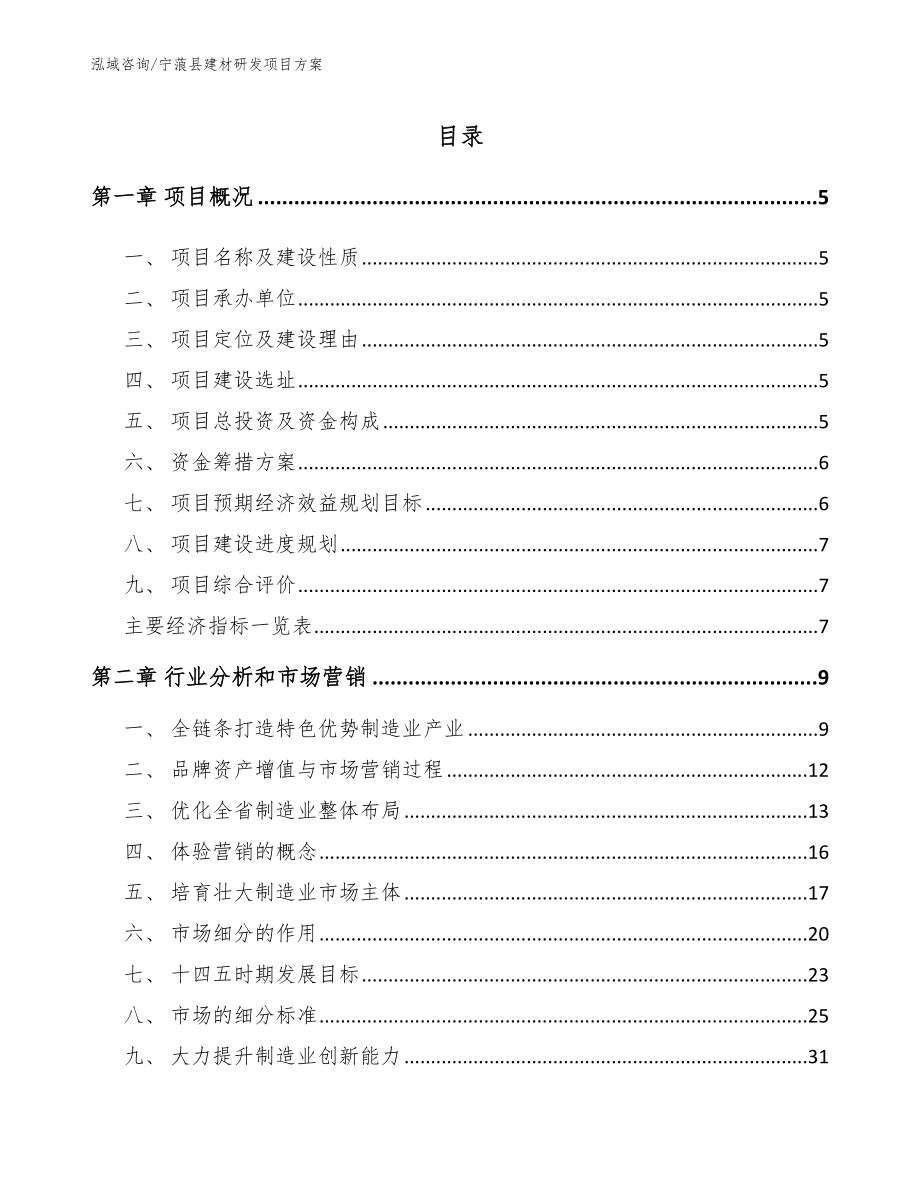 宁蒗县建材研发项目方案_模板参考_第1页