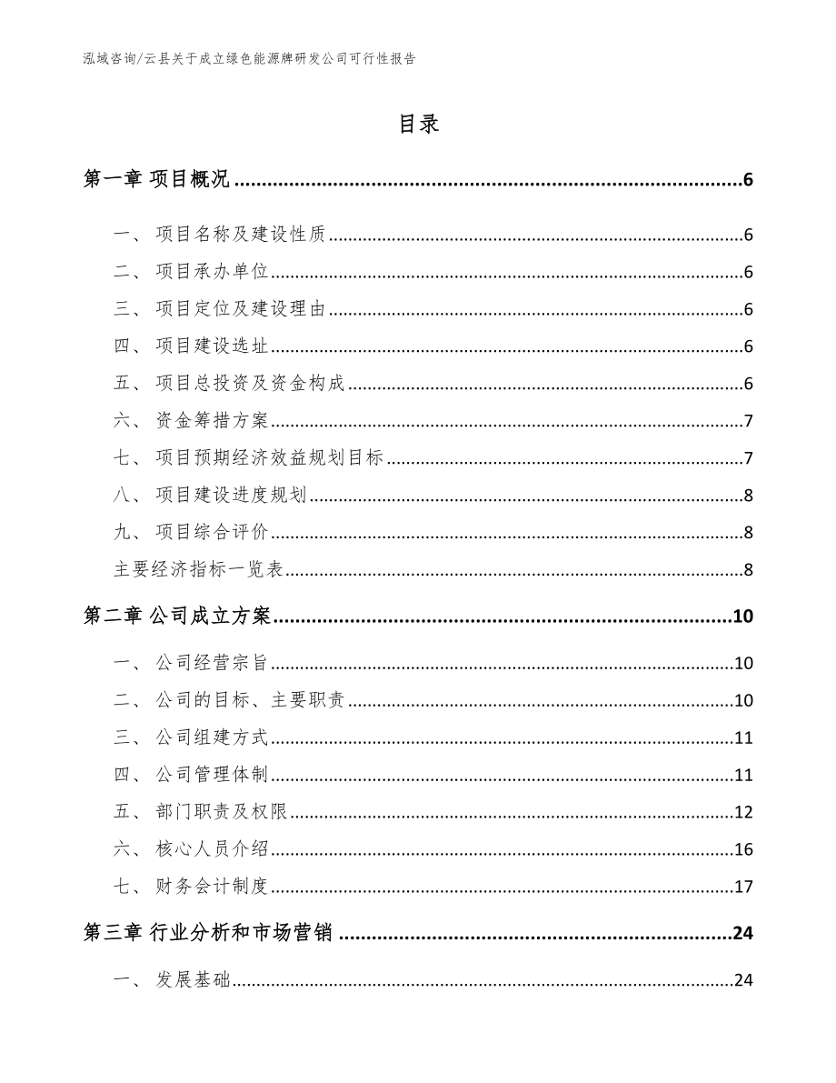 云县关于成立绿色能源牌研发公司可行性报告_第1页