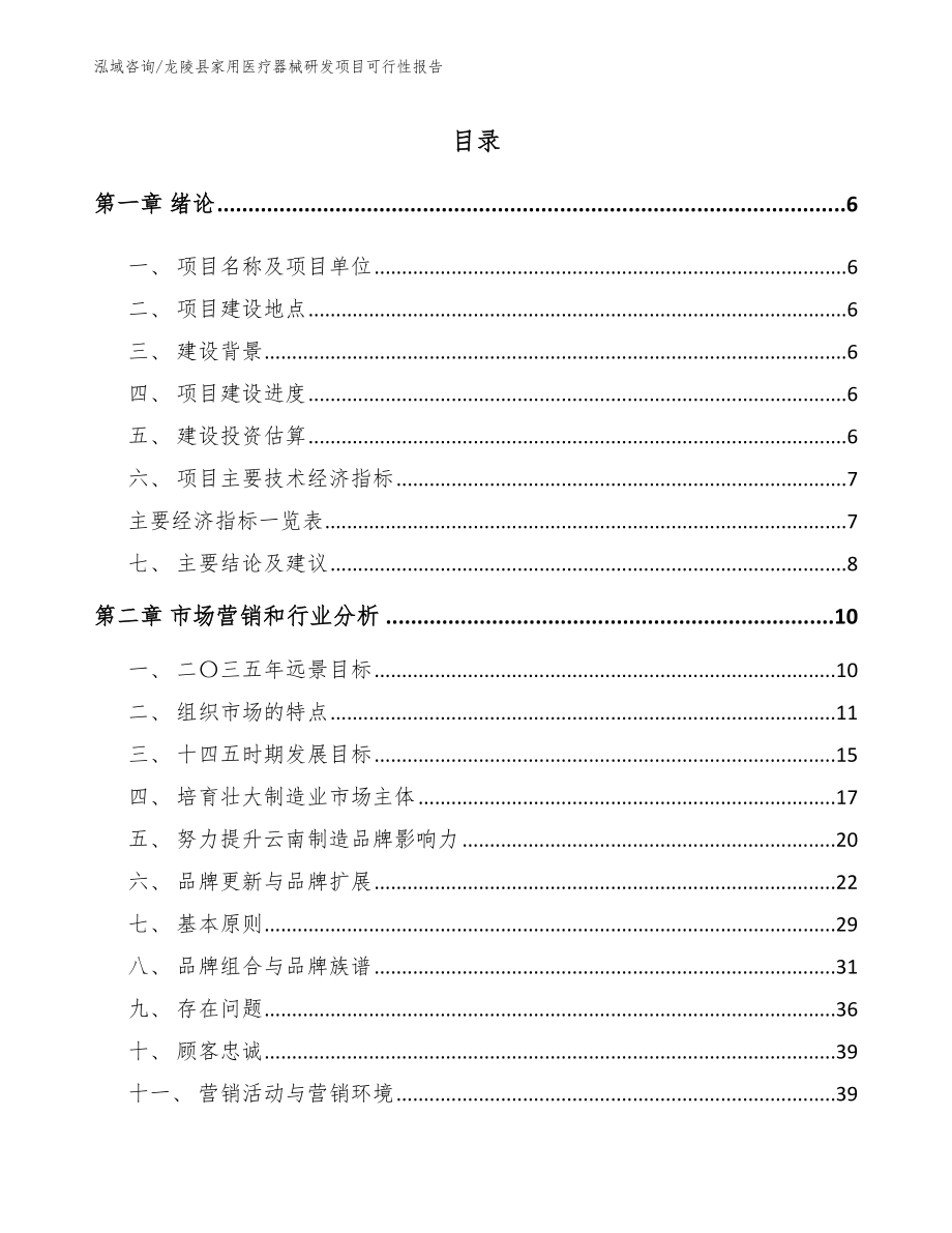 龙陵县家用医疗器械研发项目可行性报告【参考模板】_第1页