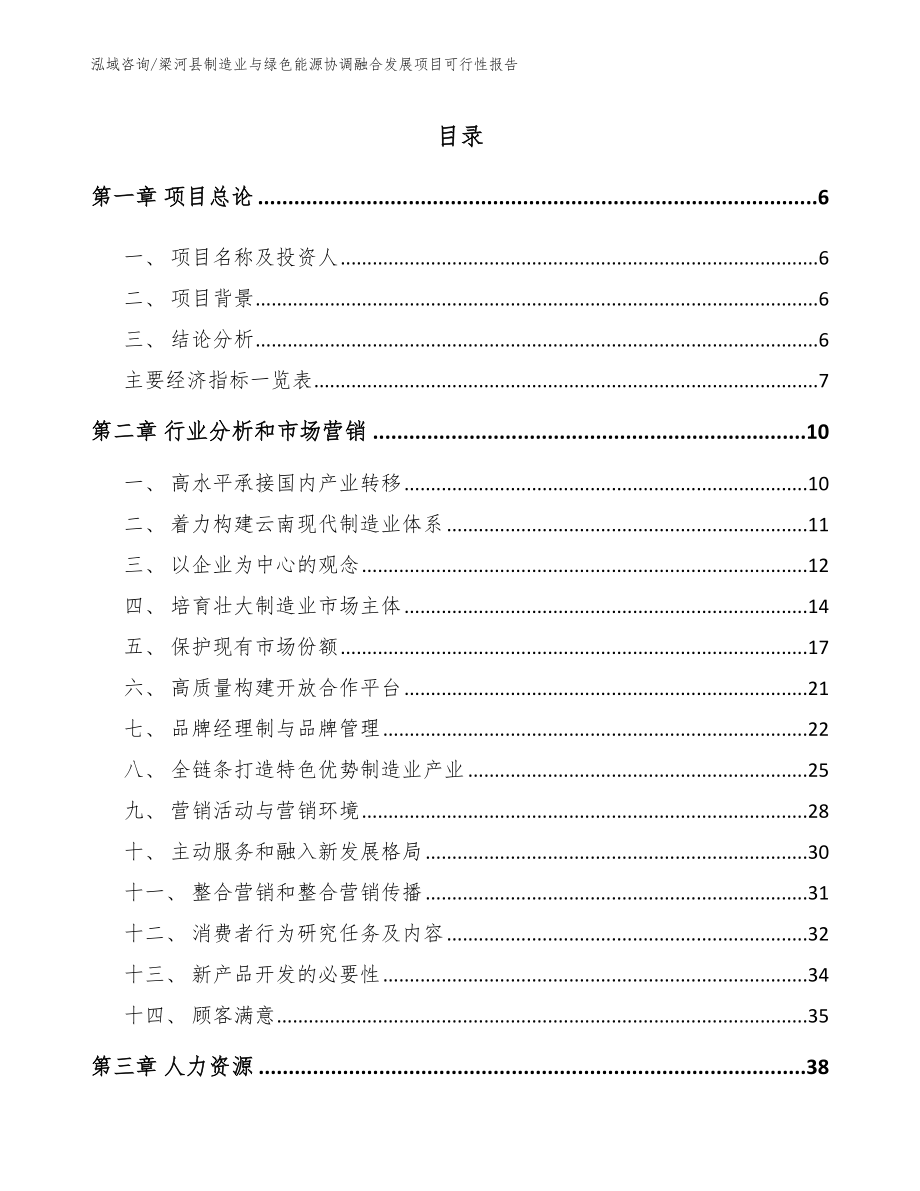 梁河县制造业与绿色能源协调融合发展项目可行性报告_第1页