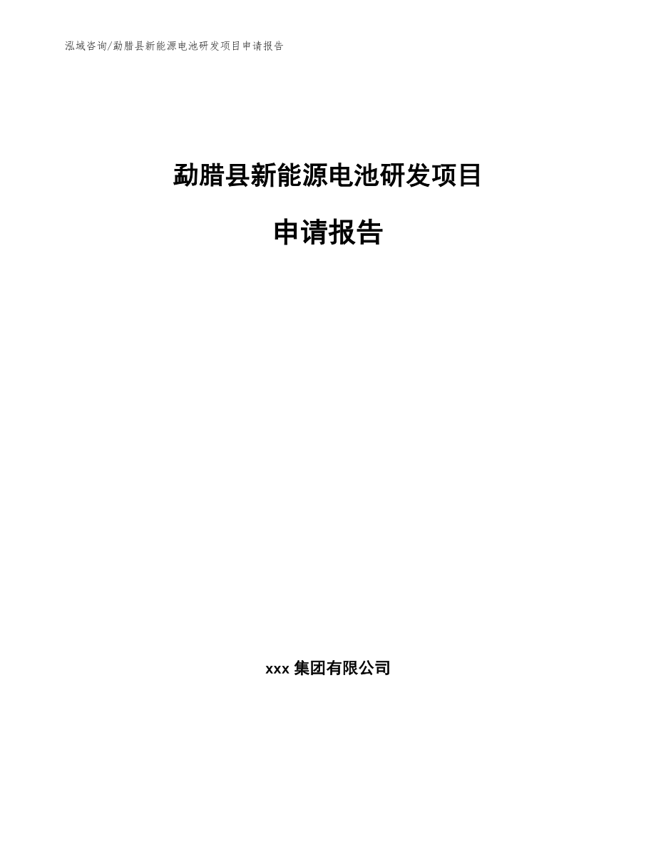 勐腊县新能源电池研发项目申请报告_第1页