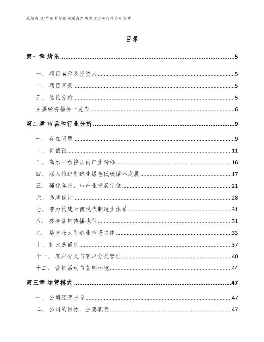 广南县智能网联汽车研发项目可行性分析报告【范文】_第1页