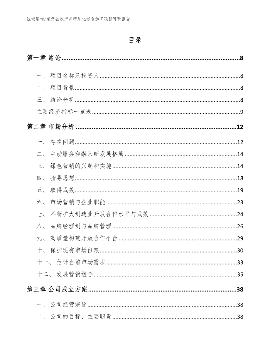 梁河县农产品精细化综合加工项目可研报告_模板参考_第1页