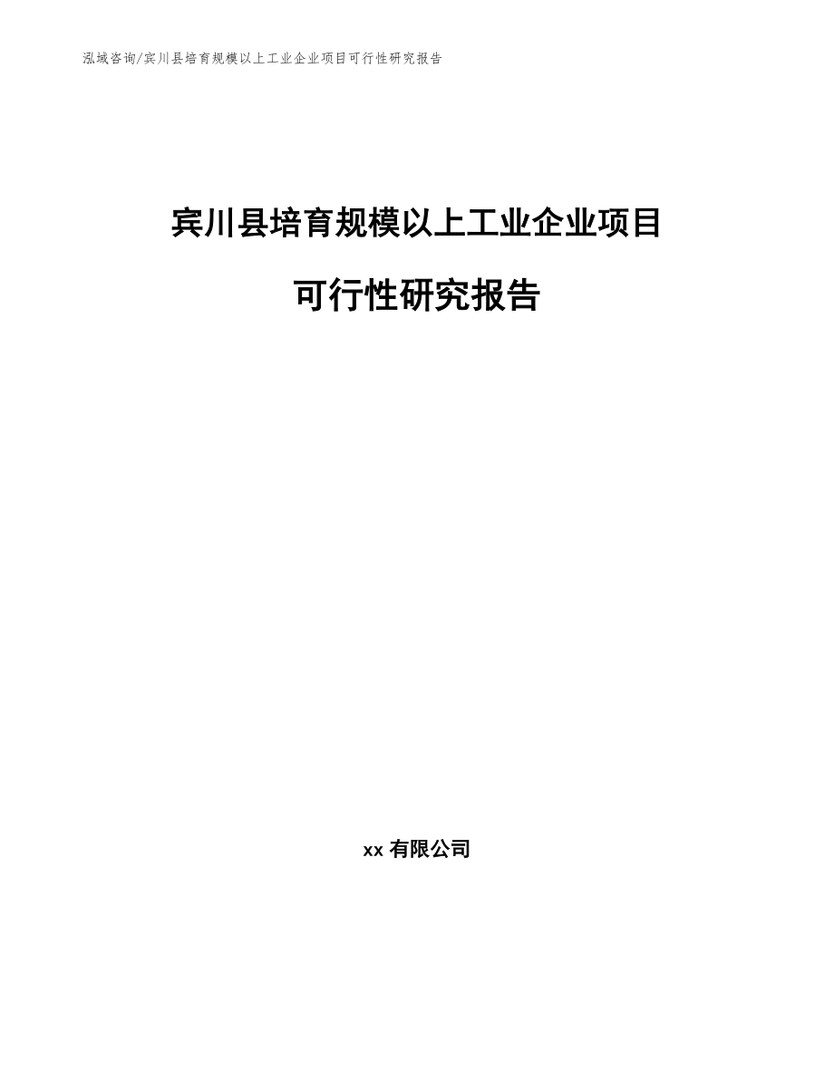 宾川县培育规模以上工业企业项目可行性研究报告_第1页