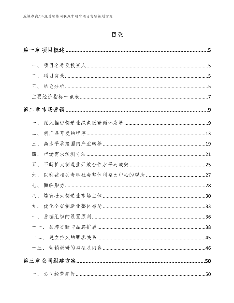 洱源县智能网联汽车研发项目营销策划方案【参考模板】_第1页