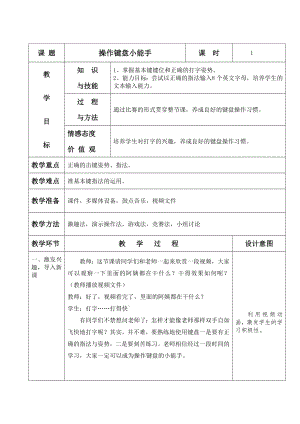 操作键盘小能手 教学设计