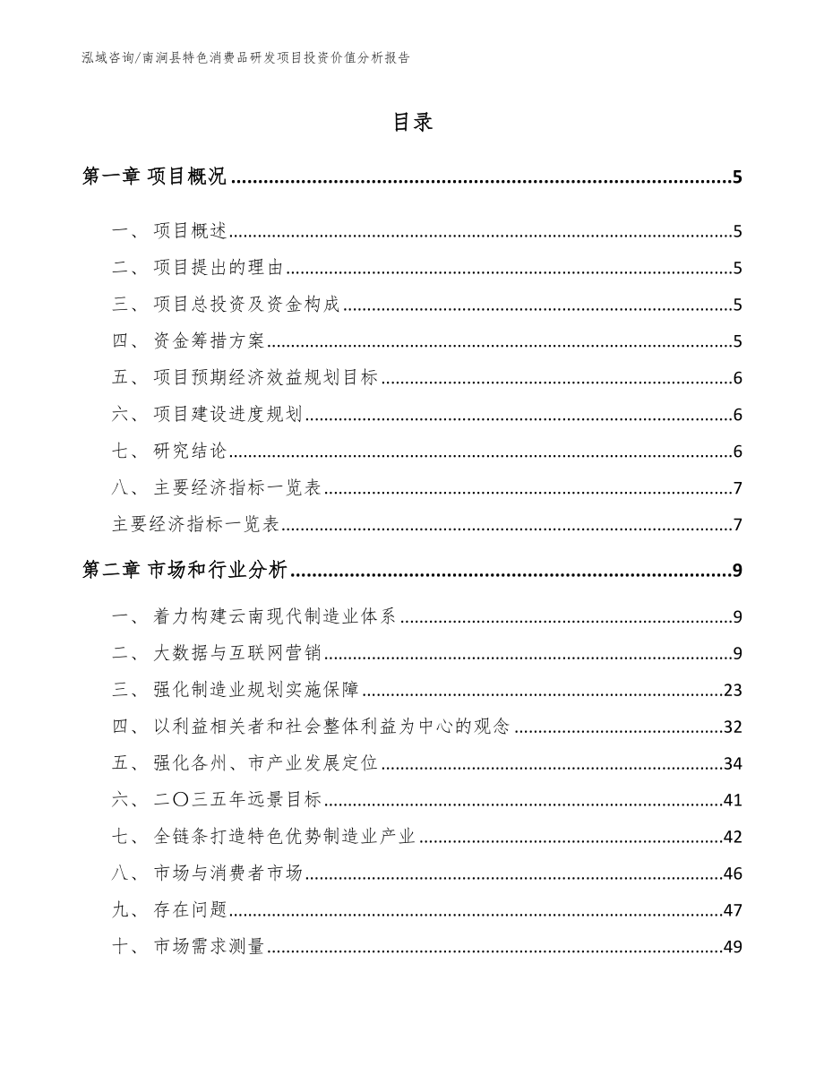 南涧县特色消费品研发项目投资价值分析报告_第1页