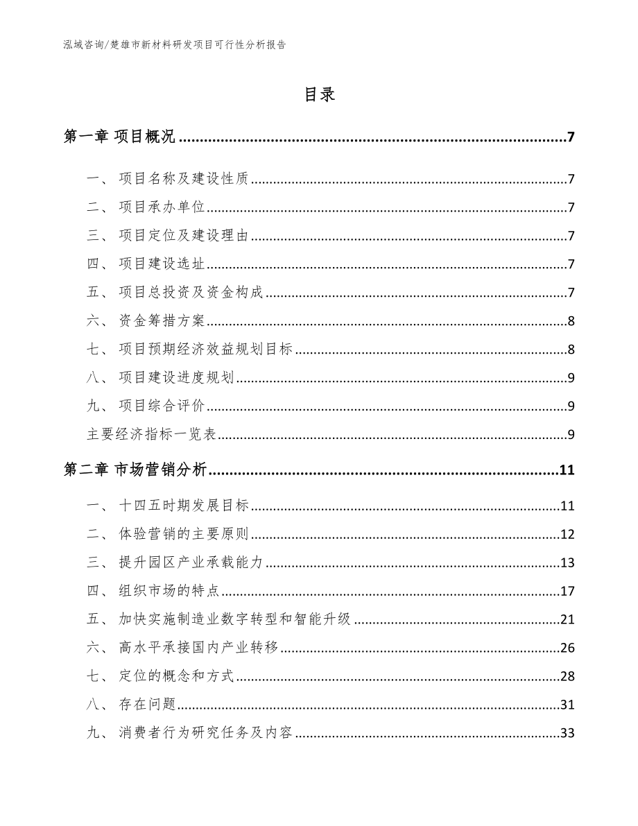 楚雄市新材料研发项目可行性分析报告_第1页