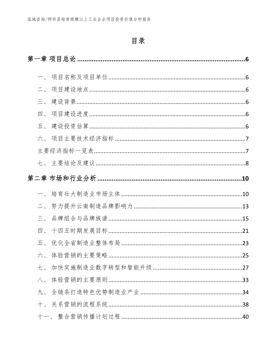 师宗县培育规模以上工业企业项目投资价值分析报告（模板范本）_第1页