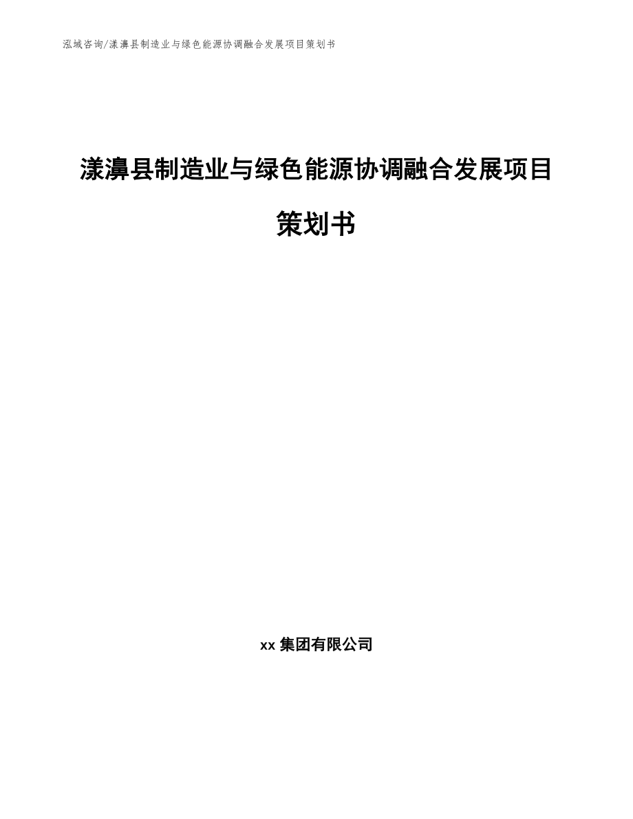 漾濞县制造业与绿色能源协调融合发展项目策划书（模板）_第1页