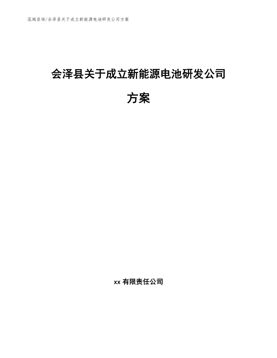 会泽县关于成立新能源电池研发公司方案参考范文_第1页
