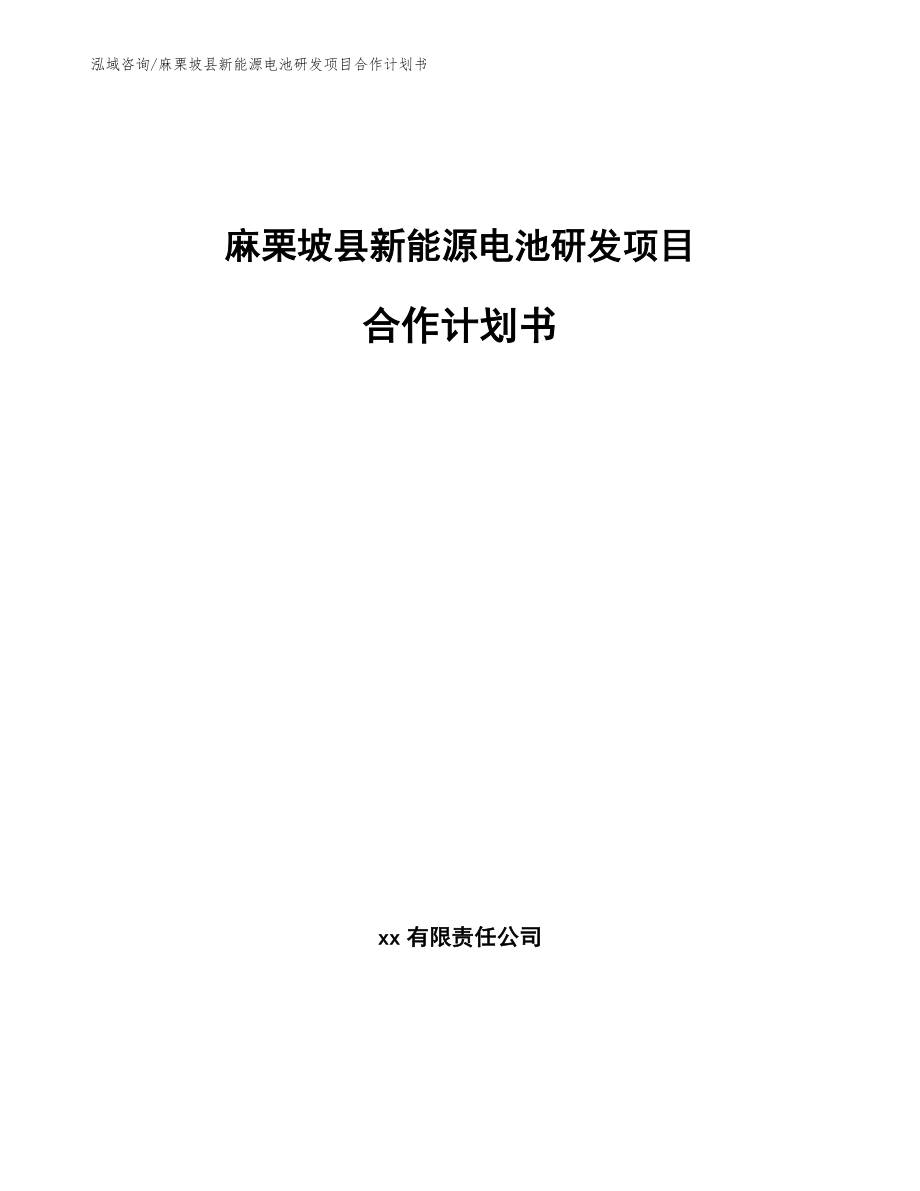 麻栗坡县新能源电池研发项目合作计划书_第1页