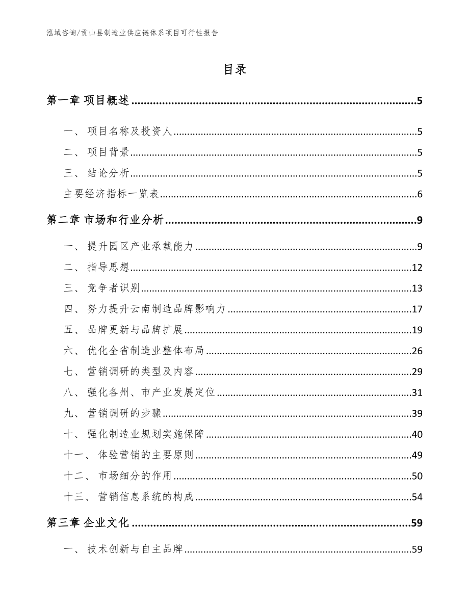 贡山县制造业供应链体系项目可行性报告_模板_第1页