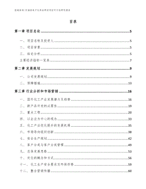 东海县电子化学品研发项目可行性研究报告（参考范文）