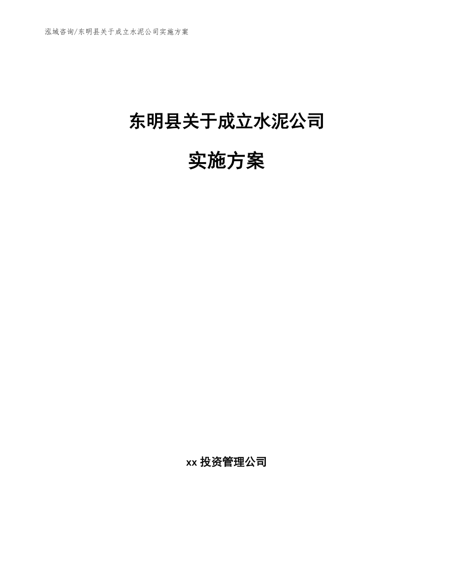 东明县关于成立水泥公司实施方案（参考模板）_第1页