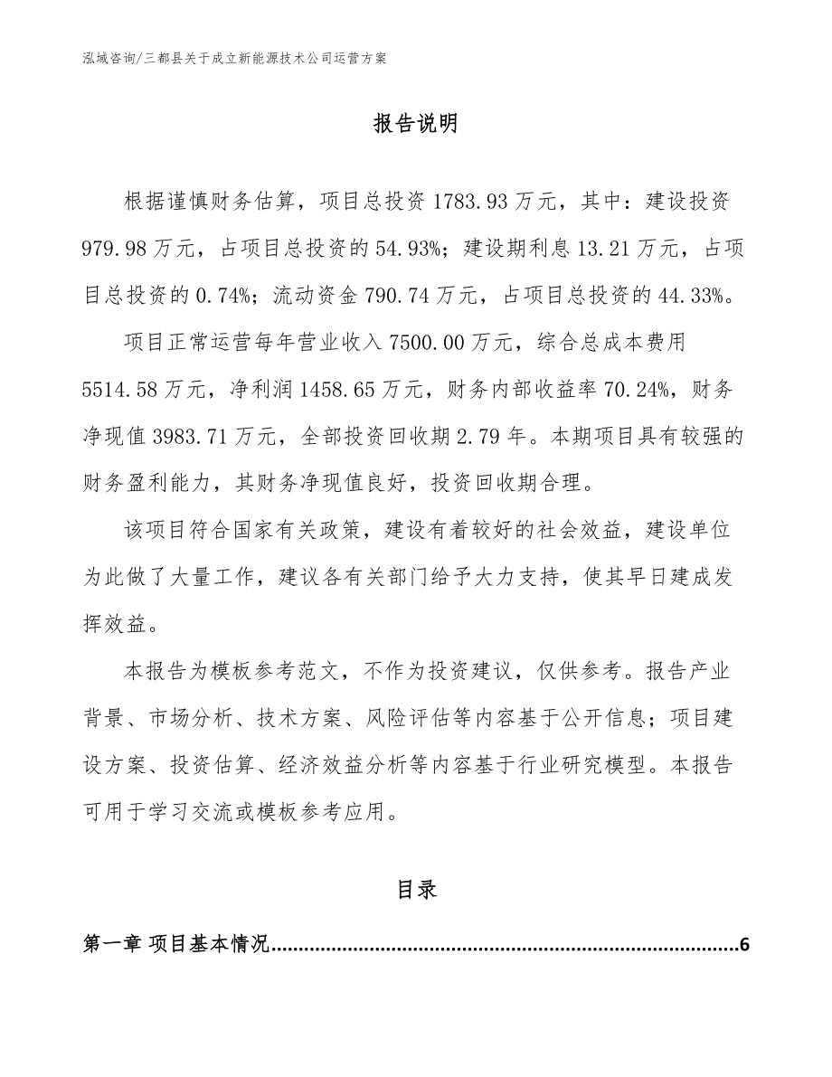 三都县关于成立新能源技术公司运营方案_第1页