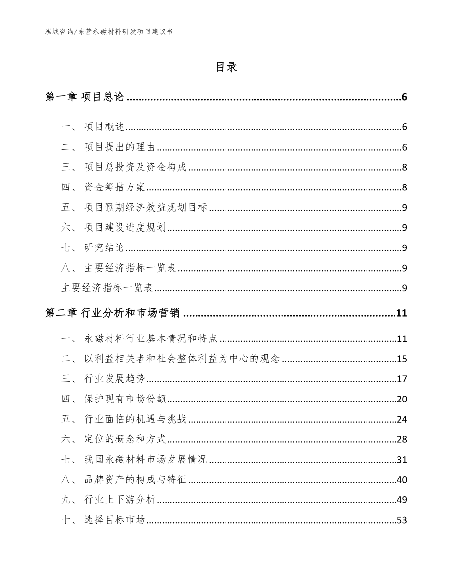 东营永磁材料研发项目建议书（模板）_第1页