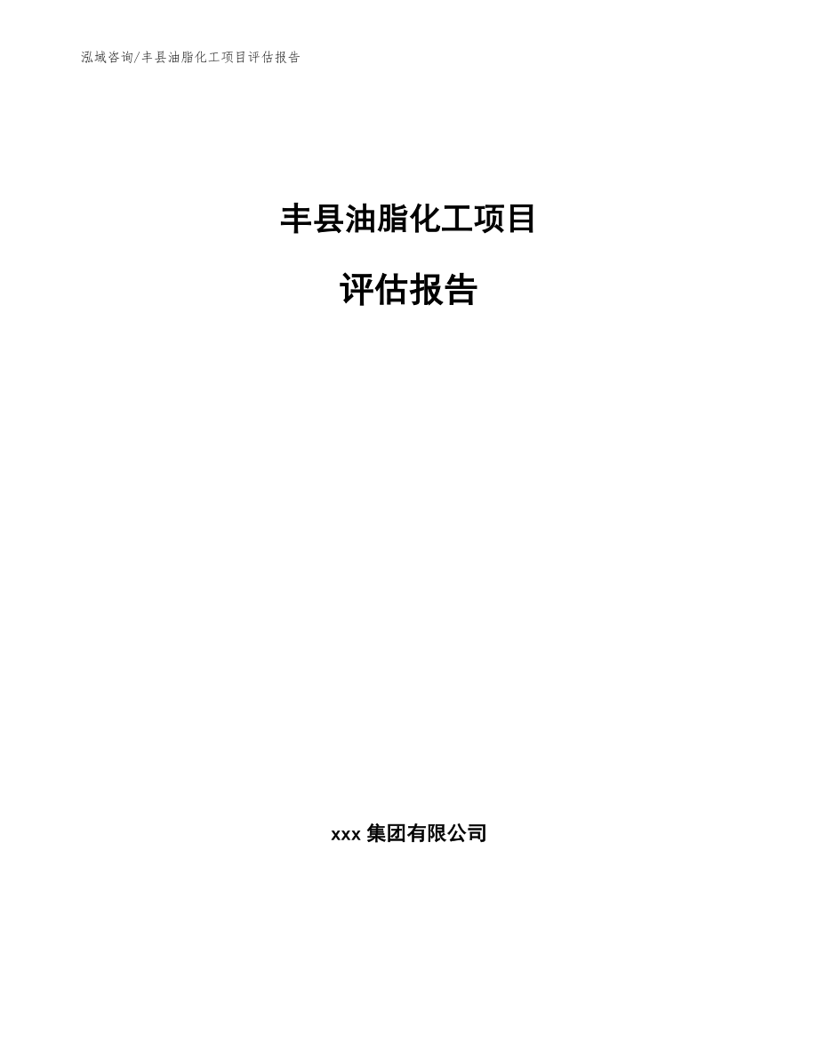 丰县油脂化工项目评估报告【参考范文】_第1页