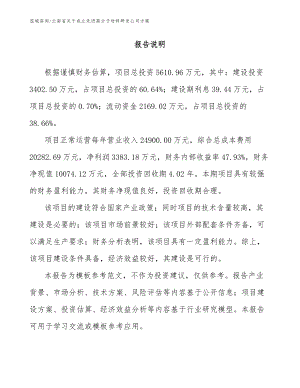 云南省关于成立先进高分子材料研发公司方案（模板范文）