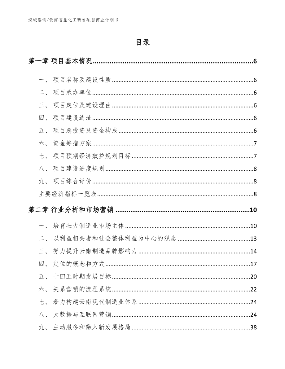 云南省盐化工研发项目商业计划书_第1页