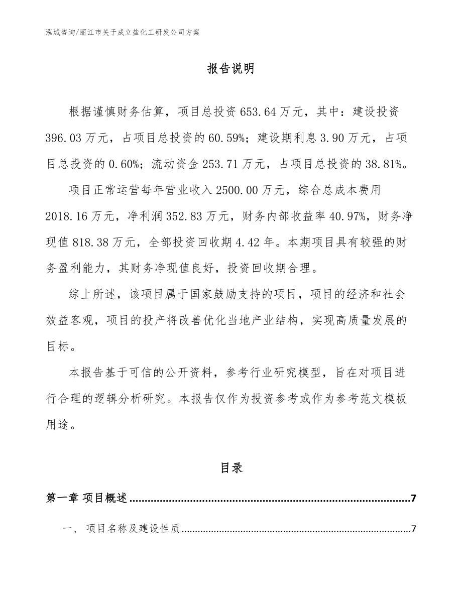 丽江市关于成立盐化工研发公司方案_第1页