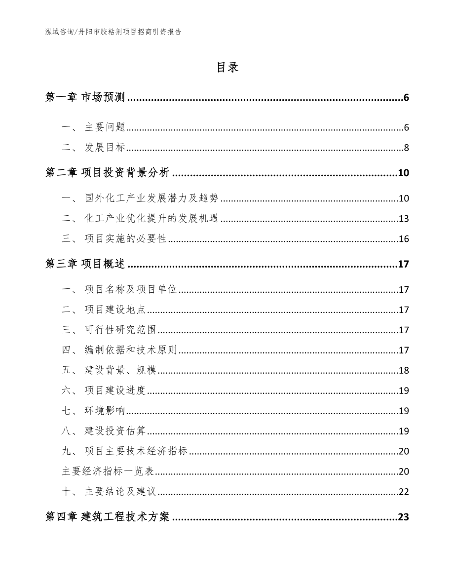 丹阳市胶粘剂项目招商引资报告范文_第1页
