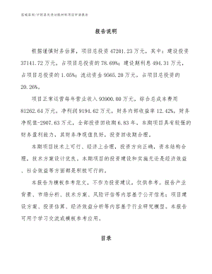 中阳县先进功能材料项目申请报告