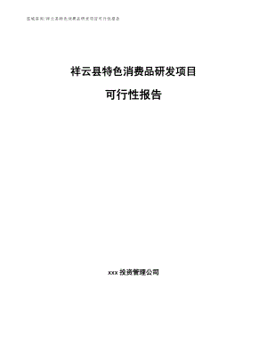 祥云县特色消费品研发项目可行性报告（参考范文）