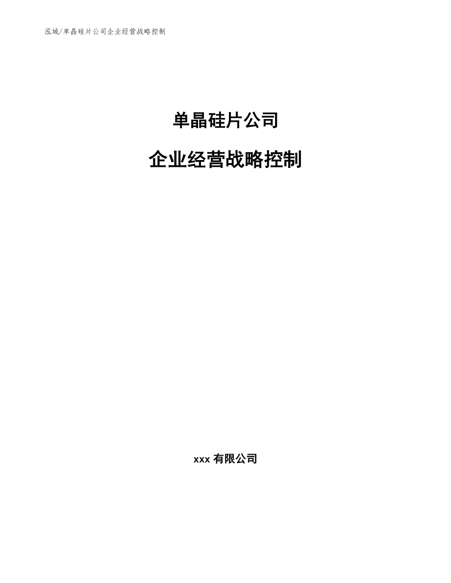 单晶硅片公司企业经营战略控制_第1页