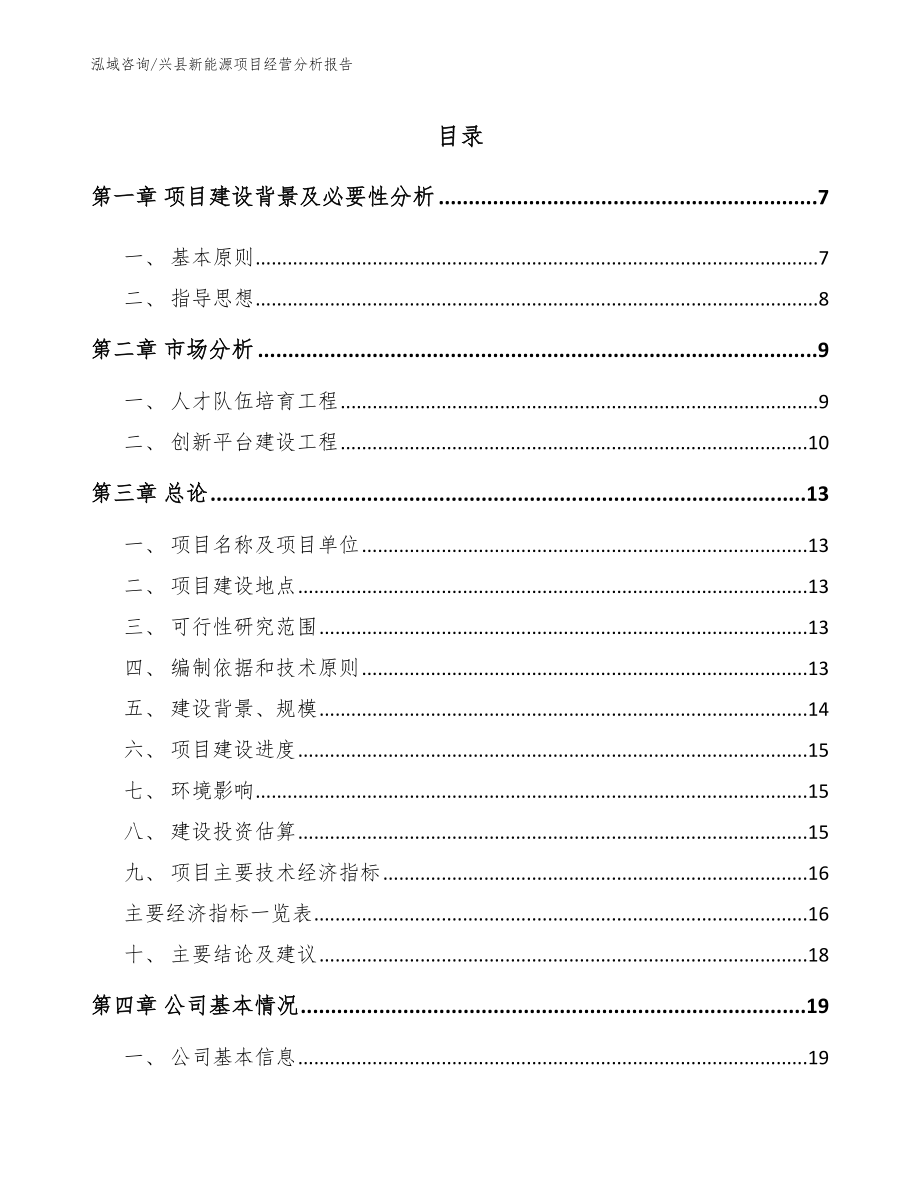 兴县新能源项目经营分析报告（模板参考）_第1页