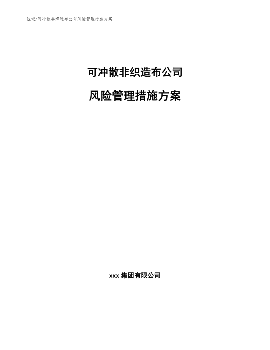 可冲散非织造布公司风险管理措施方案_第1页