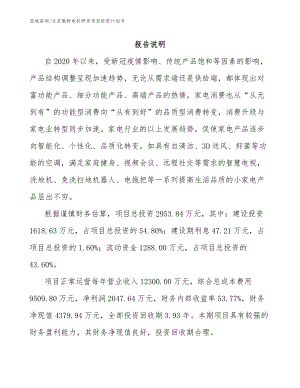 北京微特电机研发项目投资计划书模板范本