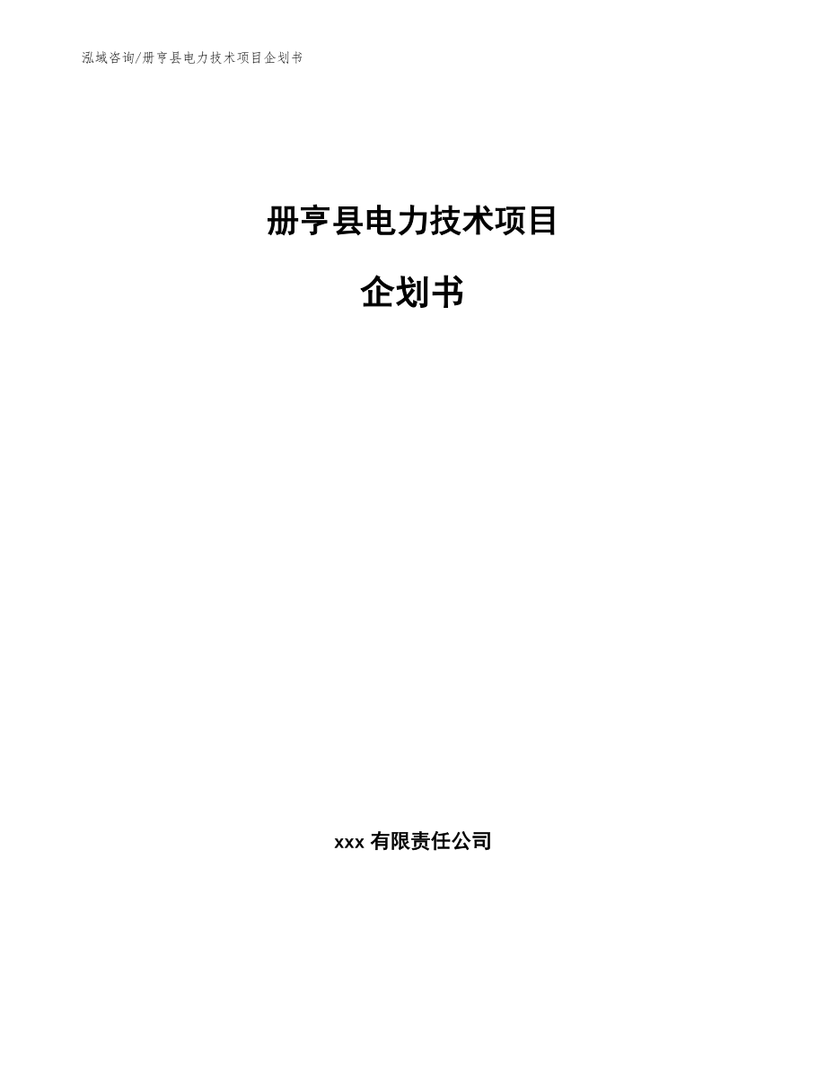 册亨县电力技术项目企划书_模板参考_第1页